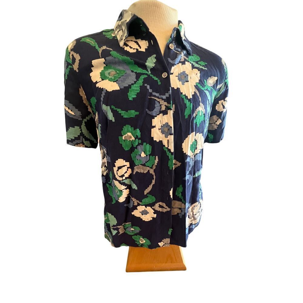 D & CO. CANYON RETREAT SHORT SLEEVE BUTTON UP PIXALATED FLOral  MENS SIZE MEDIUM
